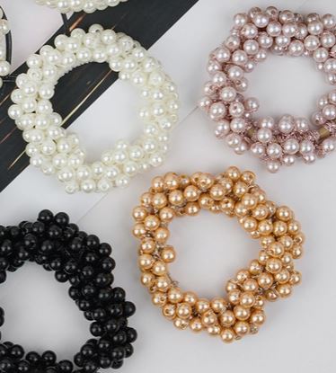 Beaded Pearl Hair Scrunchie