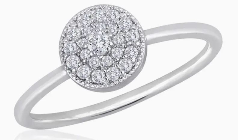 Round CZ Silver Stack Ring