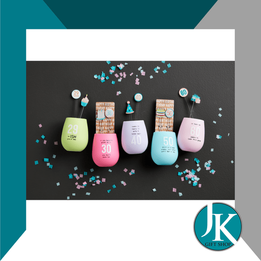 Silicone Birthday Wine Glass with Stir Sticks