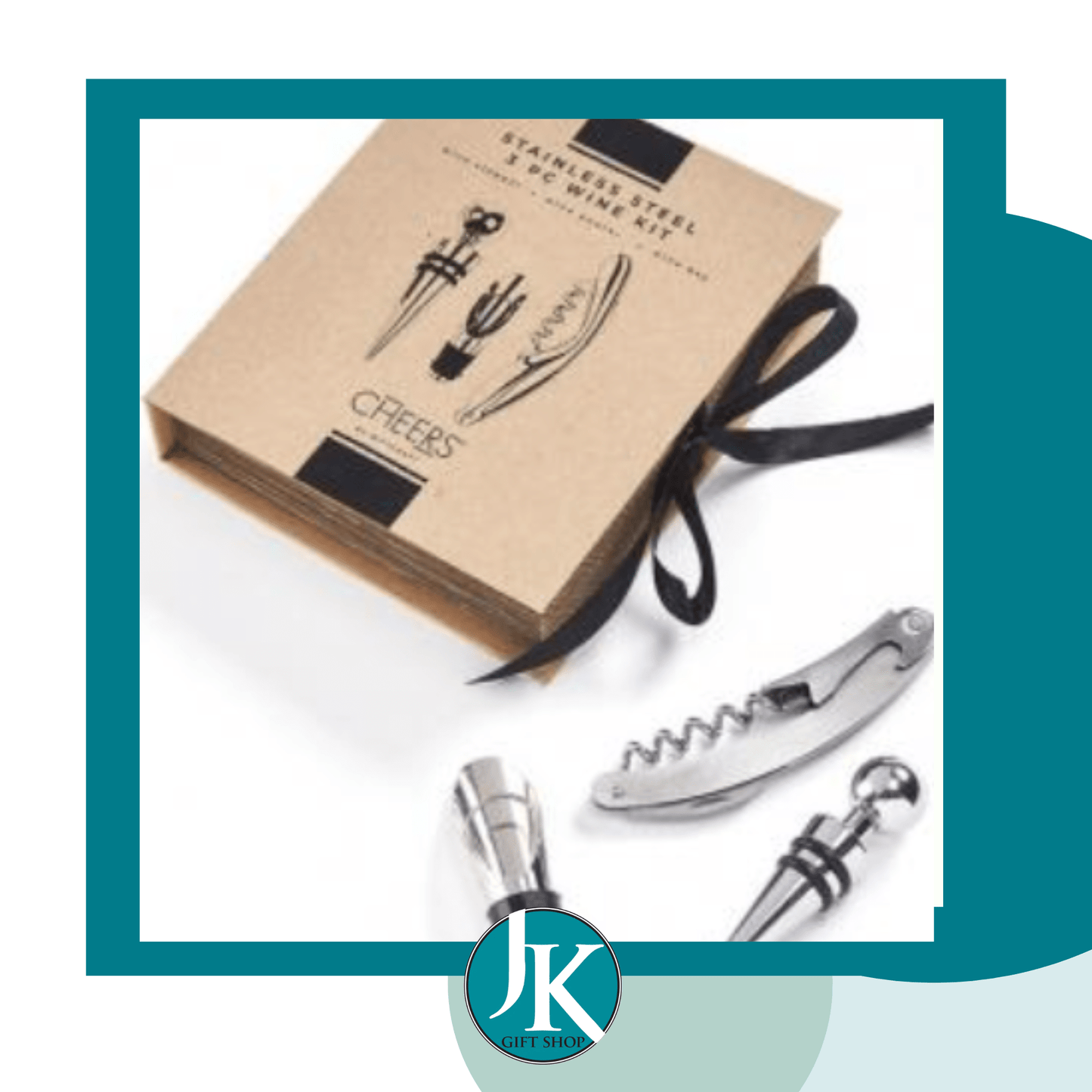 Stainless Steel 3 Piece Wine Kit