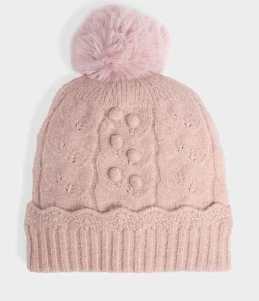 Sweet Scallop Pom Hat