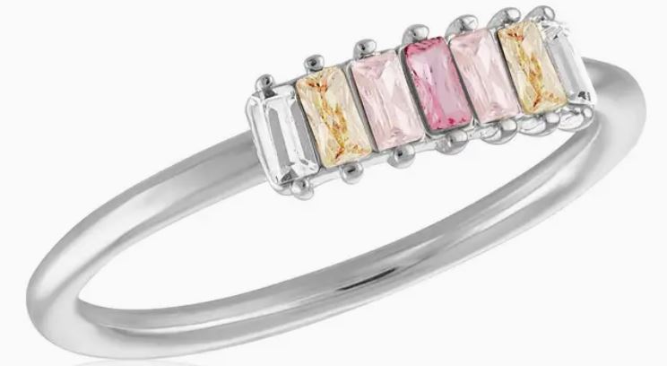 Transitional Mini Baguette Silver Stack Ring