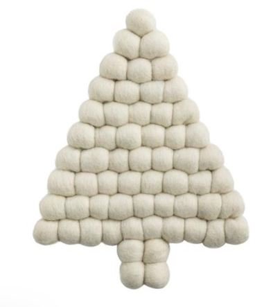 Tree Felted Pom Trivet