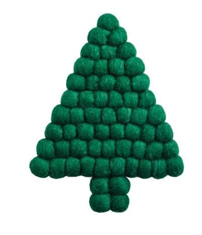 Tree Felted Pom Trivet