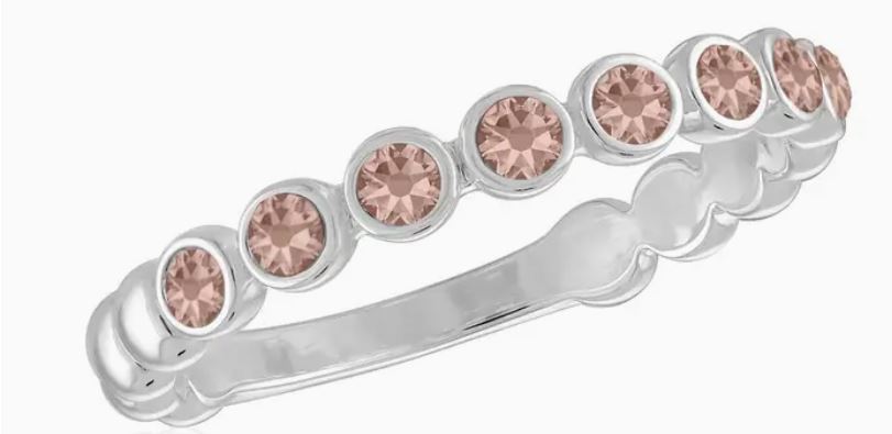 Vintage Rose Infinity Silver Stack Ring