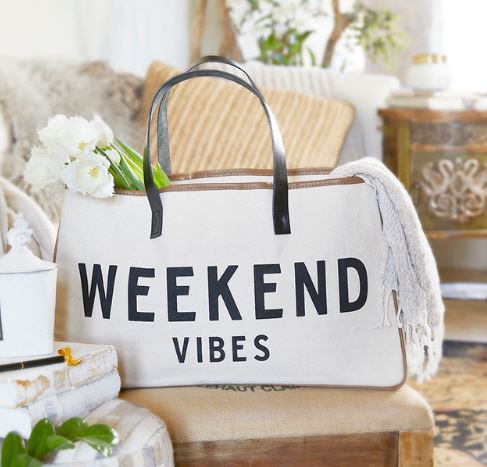 Weekend Vibes Canvas Tote