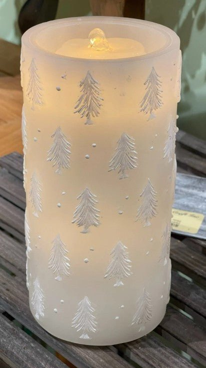 White Pine Tree Fountain Candle w Remote
