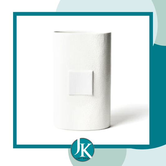 White Small Dot Big Oval Vase Happy Everything