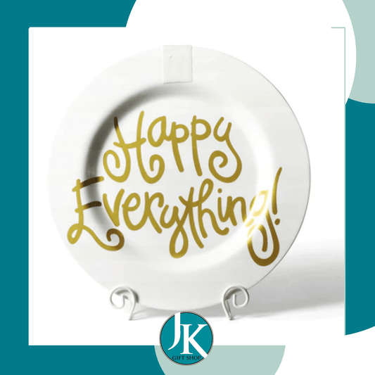 White Stripe Big Happy Everything Round Platter