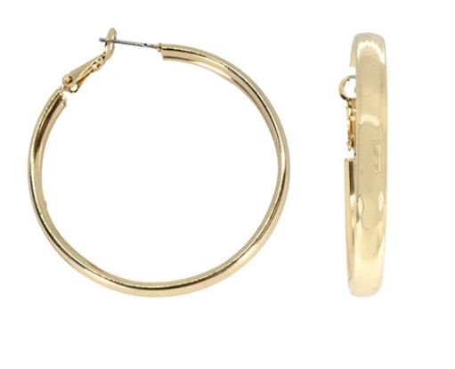 Wide Smooth Hoops Earrings