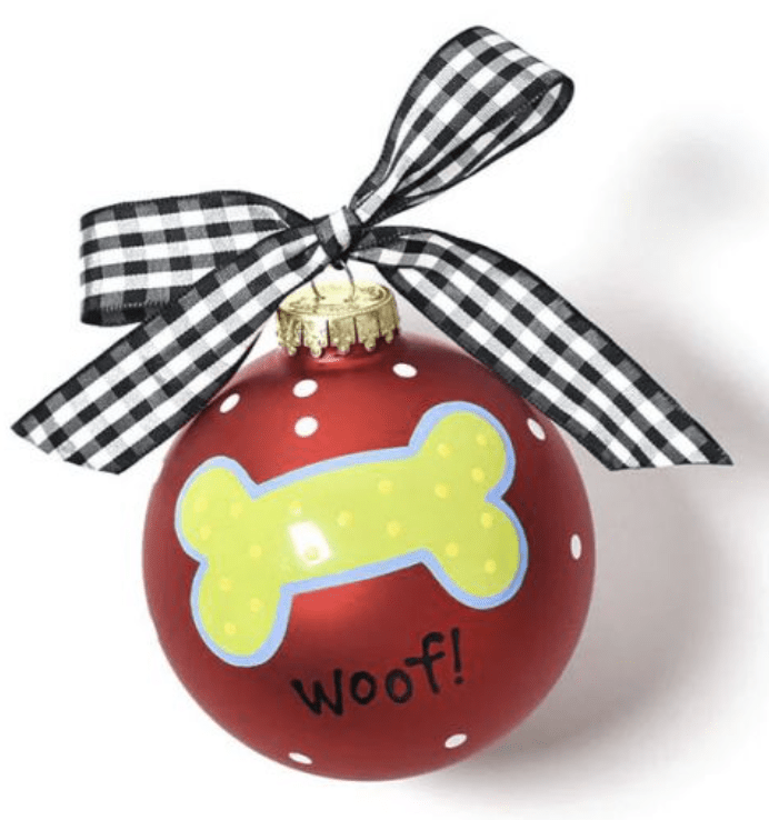 Woof Dog Bone Ornament Happy Everything