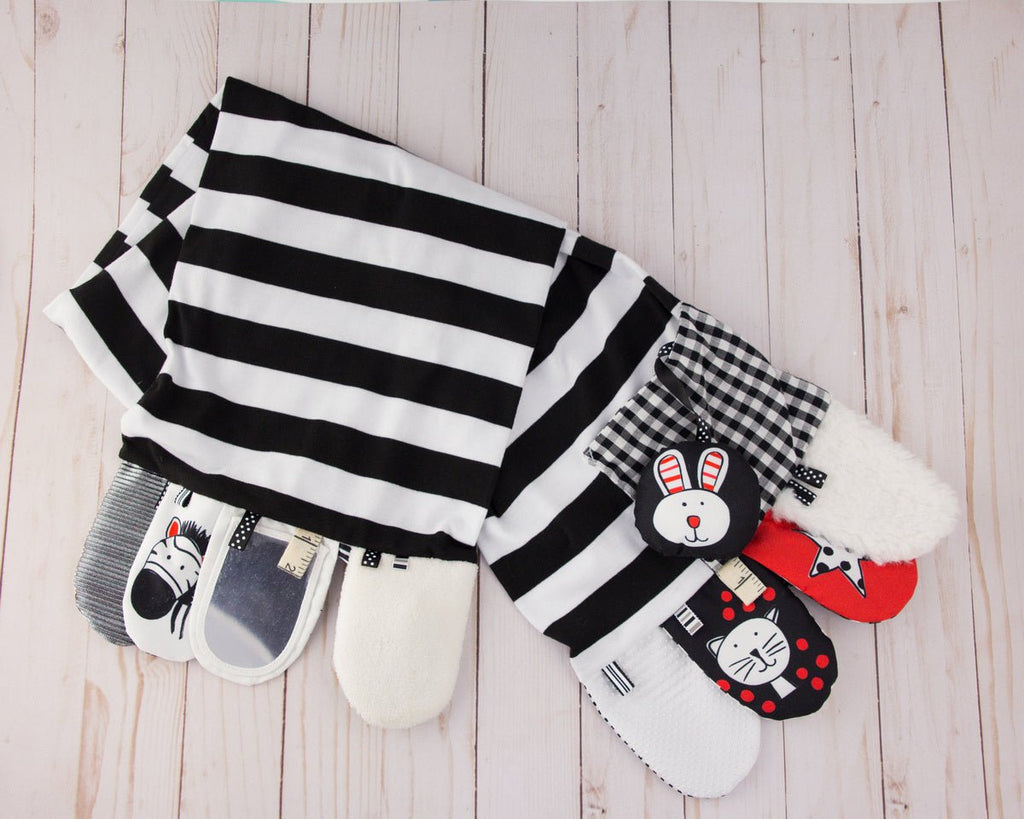Baby Activity Scarf Black and White by Demdaco - JK Gift Shop Ohio