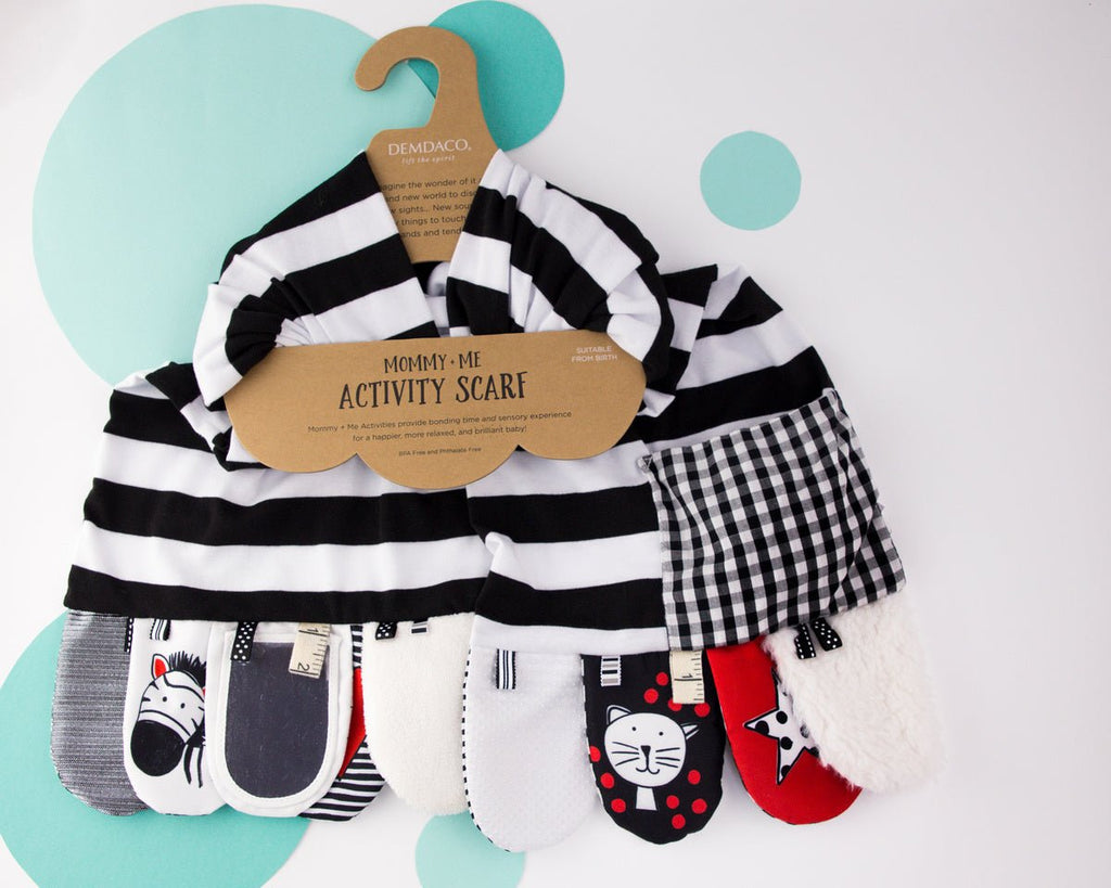 Baby Activity Scarf Black and White by Demdaco - JK Gift Shop Ohio