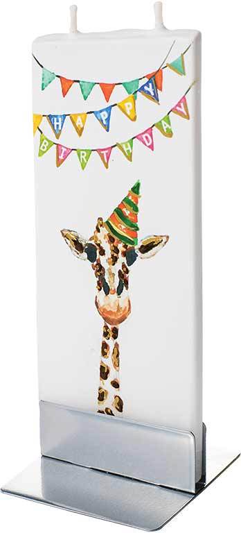 Birthday Giraffe Flat Candle