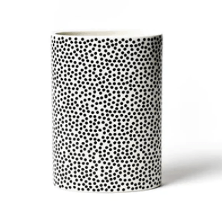 Black Small Dot Mini Happy Everything Oval Vase