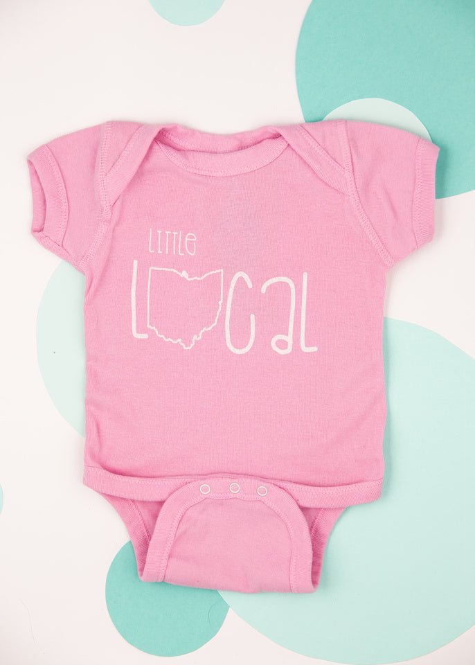 Little Local Ohio Onesie Pink and Blue