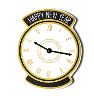 New Year Clock Big Attachment Happy Everything