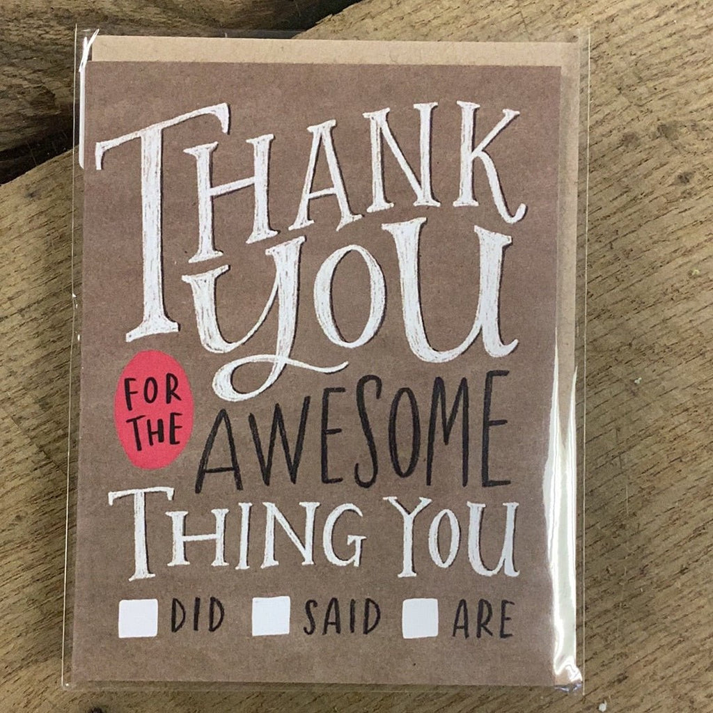 Thank you for the awesome Thing you did said are card