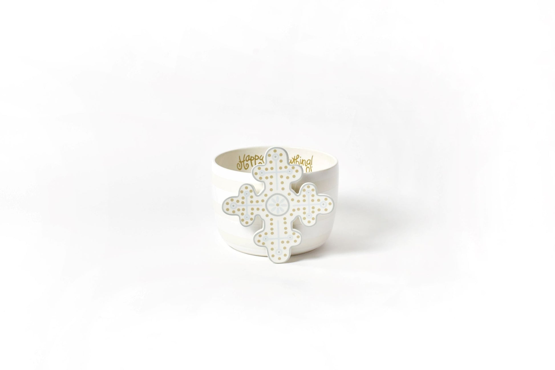 Happy everything white striped bowl with attachment