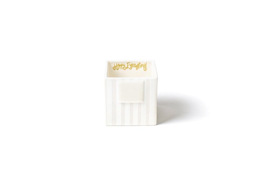 White Stripe Mini Nesting Cube Small Happy Everything